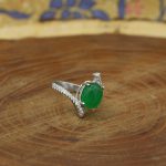 انگشتر یشم نقره زنانه طرح فائزه - Image 2