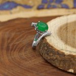 انگشتر یشم نقره زنانه طرح فائزه - Image 3