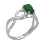 انگشتر یشم نقره زنانه طرح نرگس