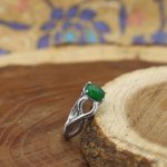 انگشتر یشم نقره زنانه طرح نرگس - Image 3