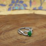 انگشتر یشم نقره زنانه طرح نرگس - Image 2