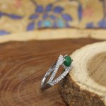 انگشتر یشم نقره زنانه طرح هانده - Image 2