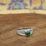 انگشتر یشم نقره زنانه طرح هانده - Image 3