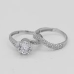 حلقه و پشت حلقه نقره زنانه طرح افسانه - Image 2