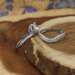 حلقه و پشت حلقه نقره زنانه طرح افسانه - Image 3