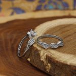 حلقه و پشت حلقه نقره زنانه طرح نیلوفر - Image 3