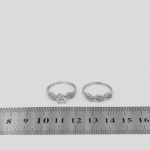 حلقه و پشت حلقه نقره زنانه طرح نیلوفر - Image 4