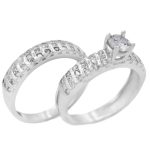 حلقه و پشت حلقه نقره زنانه طرح نیکادل