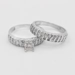 حلقه و پشت حلقه نقره زنانه طرح نیکادل - Image 2