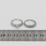 حلقه و پشت حلقه نقره زنانه طرح نیکادل - Image 4