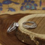 حلقه و پشت حلقه نقره زنانه طرح اترا - Image 2