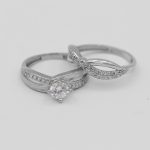 حلقه و پشت حلقه نقره زنانه طرح کیسی - Image 3