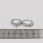 حلقه و پشت حلقه نقره زنانه طرح کیسی - Image 4