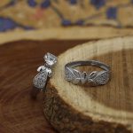 حلقه و پشت حلقه نقره زنانه طرح ربکا - Image 2