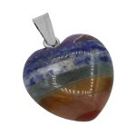 گردنبند هفت چاکرا مردانه و زنانه طرح قلب کیهان