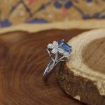 انگشتر توپاز الماس تراش نقره زنانه طرح غنچه - Image 2