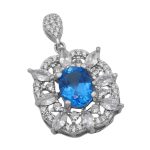 گردنبند توپاز الماس تراش زنانه نقره طرح آوا