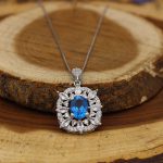 گردنبند توپاز الماس تراش زنانه نقره طرح آوا - Image 2