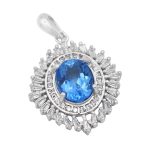 گردنبند توپاز الماس تراش زنانه نقره طرح سهیلا