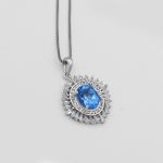 گردنبند توپاز الماس تراش زنانه نقره طرح سهیلا - Image 2