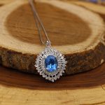 گردنبند توپاز الماس تراش زنانه نقره طرح سهیلا - Image 3