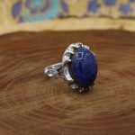 انگشتر لاجورد نقره مردانه دست ساز طرح برنا - Image 3