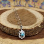 گردنبند فیروزه نیشابوری نقره زنانه طرح سارا - Image 3