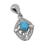 گردنبند فیروزه نیشابوری نقره زنانه طرح طاهره