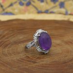 انگشتر آمیتیست نقره زنانه طرح بالجا - Image 2