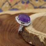 انگشتر آمیتیست نقره زنانه طرح بالجا - Image 3