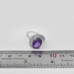 انگشتر آمیتیست نقره زنانه طرح هدیه - Image 4