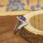 انگشتر آمیتیست نقره زنانه طرح هدیه - Image 2