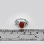 انگشتر عقیق سرخ نقره زنانه طرح پرستو - Image 4