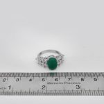 انگشتر عقیق سبز نقره زنانه طرح پرستو - Image 4