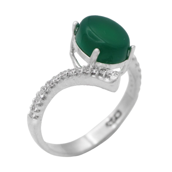 4-1-1713 faezeh-green-agate-ring(1) انگشتر عقیق سبز زنانه نقره مجلسی