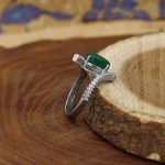 انگشتر عقیق سبز نقره زنانه طرح فائزه - Image 2