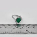 انگشتر عقیق سبز نقره زنانه طرح فائزه - Image 4