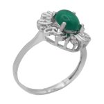 انگشتر عقیق سبز نقره زنانه طرح ژینوس