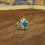 انگشتر عقیق سبز نقره زنانه طرح ژینوس - Image 2