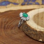 انگشتر عقیق سبز نقره زنانه طرح ژینوس - Image 3