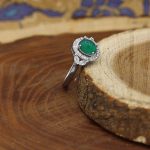 انگشتر عقیق سبز نقره زنانه طرح لاله - Image 2