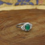 انگشتر عقیق سبز نقره زنانه طرح لاله - Image 3