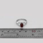 انگشتر عقیق سرخ نقره زنانه طرح نرگس - Image 4