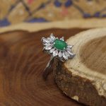 انگشتر عقیق سبز نقره زنانه طرح سمیه - Image 3