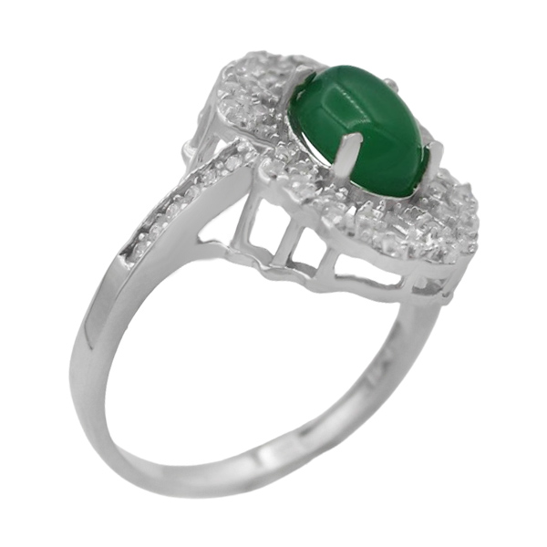 4-1-1718 shabnam-green-agate-ring(1) انگشتر عقیق سبز زنانه نقره مجلسی