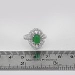 انگشتر عقیق سبز نقره زنانه طرح شبنم - Image 4