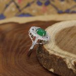 انگشتر عقیق سبز نقره زنانه طرح شبنم - Image 3