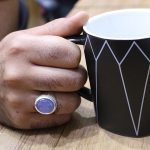 انگشتر عقیق کبود یمنی نقره دست ساز طرح سعید + حرز امام جواد (ع) - Image 4