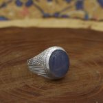 انگشتر عقیق کبود یمنی نقره دست ساز طرح سعید + حرز امام جواد (ع) - Image 3