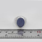 انگشتر عقیق کبود یمنی نقره مردانه دست ساز طرح وحید + حرز امام جواد (ع) - Image 4